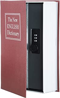 AmazonBasics - Caja de seguridad en forma de libro - Cerradura con combinacion - Rojo