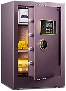 Caja fuerte Caja de Seguridad pequena Dormitorio Mesa de Noche Oficina Arma de Seguridad- Alarma de vibracion (Color : Brown- Size : 42 x 36 x 65cm)