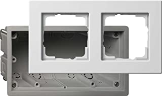 Gira 2882201 - Caja para Enchufe y Marco embellecedor (2 interruptores- E22)- Color Blanco