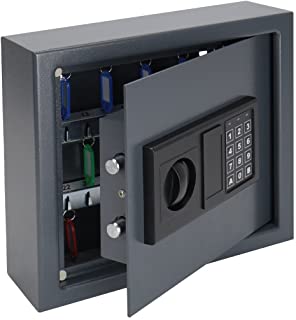 HMF 2030-11 Caja Fuerte para Llaves- 30 Ganchos- Cerradura electronica- 30 x 28 x 10 cm- Antracita