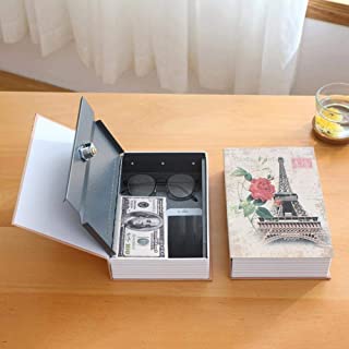 Opfury Torre Eiffel Caja de Seguridad para Libros con codigo Inicio Diccionario Forma Cajas de Seguridad Camuflaje Caja de Bloqueo de Metal Seguro Oculto