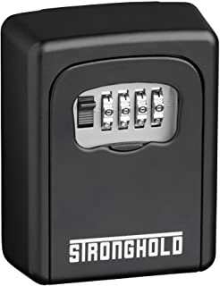 Stronghold Caja fuerte para llaves de pared - Caja de seguridad para llaves con codigo numerico 4 digitos ajustable - Armarios de llaves para montaje - Caja para llaves resistente- para exterior