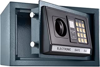 TecTake Caja Fuerte electronica Pared Safe Caja de Seguridad Mini Hotel Seguro + Llave (20x31x22cm - No. 400564)